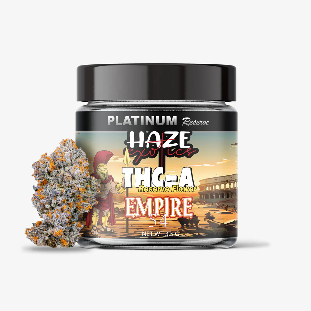 haze-exotics-platinum-reserve-thc-a-flower-purple-empire-54 THC-A Flower / Empire 54