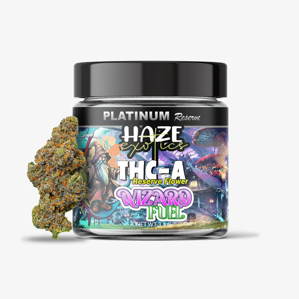 haze-exotics-platinum-reserve-thc-a-flower-purple-wizard-fuel Wizard Fuel