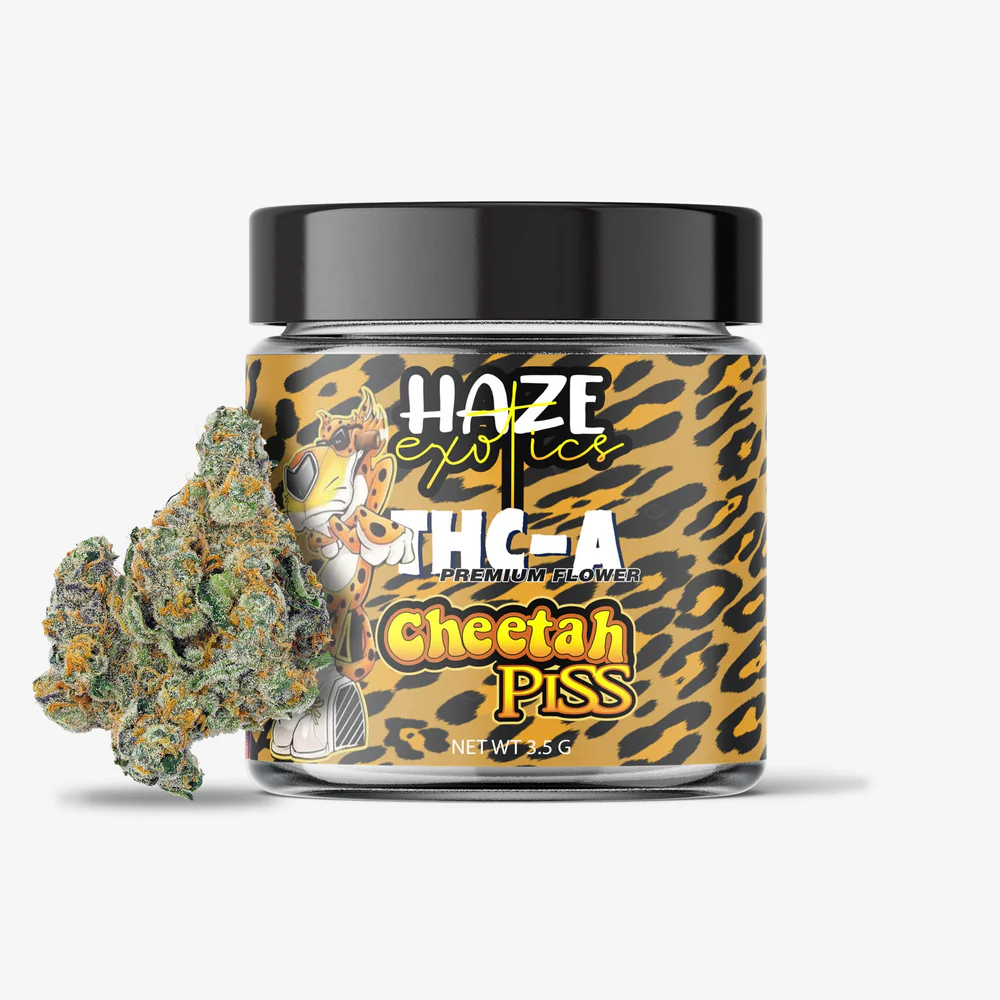haze-exotics-thc-a-flower-cheetah-piss-3.5g_53471fba-5f34-4354-b361-9fe3f2f38a48 Cheetah Piss Strain for sale at smokey menu