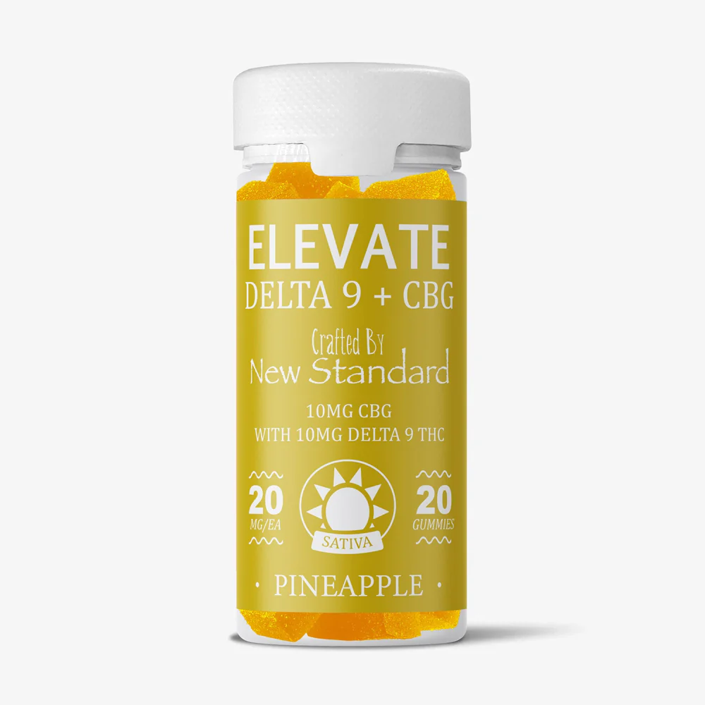 new-standard-D9-CBG-elevate-20ct-pineapple_7ceb728c-24ac-415d-9e88-6fa858fde4b0 20 mg thc Gummies